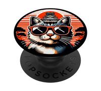 Gatto Al Castello di Osaka PopSockets PopGrip Adesivo