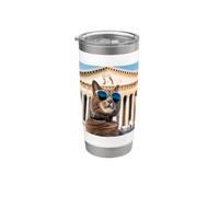 Gatto Al Partenone. Bicchiere termico in acciaio inox doppia parete