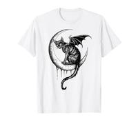 Gatto Ali Crescent Moon Dark Maglietta