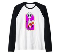 Gatto Alieno galattico e Spazio Esterno UFO Mistico Razzo Gattino Maglia con Maniche Raglan