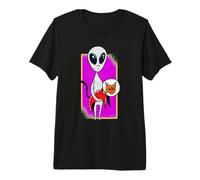 Gatto Alieno galattico e Spazio Esterno UFO Mistico Razzo Gattino Maglietta Premium