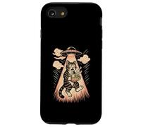 Gatto Alieno Rapimento Ramen Arte Giapponese UFO Grafica Vintage Custodia per iPhone SE (2020) / 7/8