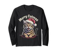Gatto Alluccio di Natale Merry Catmas Maglia a Manica