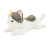 Gatto animale di peluche - gatto morbido ponderato animale di peluche gatto sdraiato midollo peluche morbido e coccolone gatto, con un design di postura bugia unico che sembra così realistico