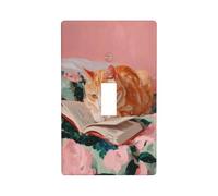 Gatto arancione che legge un libro interruttore luce copertura decorativa singola levetta 1 banda piastra da parete per cucina fattoria camera da letto bagno decorazione artistica