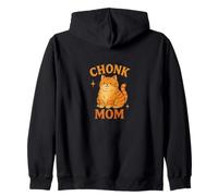 Gatto Arancione Chonk Mamma Divertente Carino Paffuto Gatti Zenzero Felpa con Cappuccio