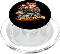 Gatto arancione su sedia a rotelle rotolamento veloce divertente fresco carino PopSockets PopGrip per MagSafe