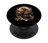 Gatto arte giapponese Ninja Ukiyo-e Anime Style Samurai Cat PopSockets PopGrip Adesivo