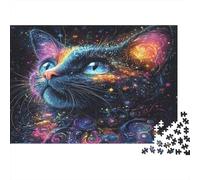 Gatto artistico Puzzle Impossibili 1000 Pezzi Cielo stellato cosmico Decorazione Per La Casa. Rilassamento E Intelligence Per Adulti E Ragazzi Da 14 Anni 1000pcs (75x50cm)