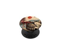 Gatto assonnato giapponese che dorme al tempio PopSockets PopGrip Adesivo