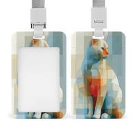 Gatto astratto forme geometriche porta badge ID clip retrattile titolare carta di protezione nome badge nome tag per lavoro ufficio medico infermiera