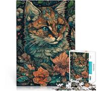 Gatto astratto puzzle 1000 pezzi per adulti Giocattoli che creano dipendenza e sfidano l'intelligenza del cervello Decorazioni e regali unici per la casa 38x26cm