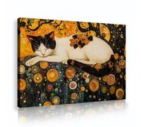 Gatto astratto Sogno tela arte della parete animale assonnato fantasia immagini opere d'arte stampe per soggiorno camera da letto sala da pranzo caffè decorazioni per la casa 45x70cm Innerframe