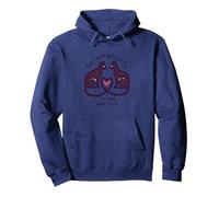 Gatto-astroficamente Innamorato dei Gatti Felpa con Cappuccio, Unisex per Adulti, Navy, L