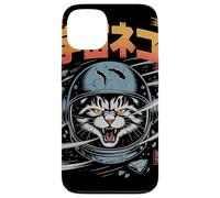 Gatto astronauta arrabbiato che vola attraverso il campo di asteroidi giapponese Custodia per iPhone 13
