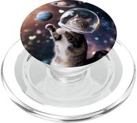 Gatto astronauta Pianeti Spazio cosmico PopSockets PopGrip per MagSafe