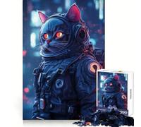 Gatto Astronauta Puzzle da 1000 Pezzi per Adolescenti Potere Mentale Attività Tempo Libero Bordi Uniformi (50x75cm)