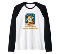 Gatto Astronauta Skate Cosmico The Universe Is My Playground Maglia con Maniche Raglan
