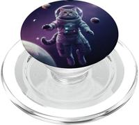 Gatto astronauta Spazio Pianeti Cosmico PopSockets PopGrip per MagSafe