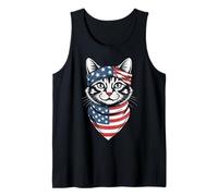 Gatto Bandiera Americana Gatto Canotta