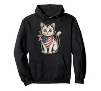 Gatto Bandiera Americana Gatto Felpa con Cappuccio
