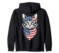 Gatto Bandiera Americana Gatto Felpa con Cappuccio