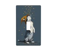 Gatto bianco grigio con stelle dorate che cadono interruttore della luce copertura decorativa singola levetta 1 banda piastra da parete per cucina fattoria camera da letto bagno decorazione artistica