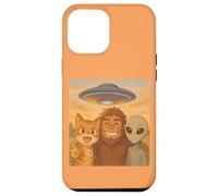 Gatto Bigfoot Alien Selfie Con UFO Rapimento Divertente Meme Accogliente Custodia per iPhone 12 Pro Max