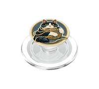 Gatto blu con un gomitolo di filato per amanti dei gatti, proprietari di gatti PopSockets PopGrip per MagSafe