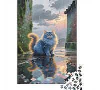 gatto blu Puzzle Impossible 1000Pcs Vicolo pioggia Decorazione Per La Casa. Rilassamento E Intelligence Per Adulti E Ragazzi Da 14 Anni 1000pcs (75x50cm)
