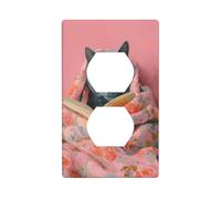 Gatto blu russo che legge un libro copertura interruttore luce copertura decorativa 1 banda piastra da parete per cucina stanza bagno dimensioni 7x11,4 cm