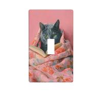 Gatto blu russo che legge un libro interruttore luce copertura decorativa singola levetta 1 banda piastra da parete per cucina fattoria camera da letto bagno decorazione artistica