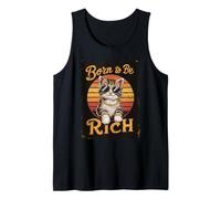 Gatto Born to Be Rich - Retro Cool Kitty Vibe Canotta