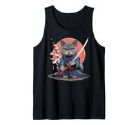 Gatto britannico a pelo corto giapponese Samurai Kawaii Ninja Cat Canotta