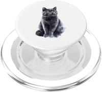 Gatto British Shorthair Acquerello Feline Art PopSockets PopGrip per MagSafe