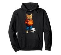 Gatto Calciatore Felpa con Cappuccio