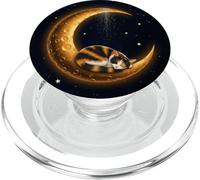 Gatto Calico addormentato Luna Crescent Night PopSockets PopGrip per MagSafe