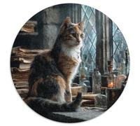 Gatto calico screziato, Davanzale dello studio del mago Puzzle Sostenibili Con Motivi Per Adulti Da Gioco in Legno Di Alta Qualità 1000pcs (67.5x67.5cm)
