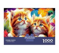 Gatto carino Cartone Spesso 1000 Pezzi Del Puzzle Gioco Di Puzzle Cerca gattino con Enigma Per Lo Stress Relief E Da Viaggio, Un Grande Enigma Del Regalo Di Natale 52x38cm/1000pcs