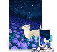 Gatto carino che guarda le stelle Puzzle 2000 pezzi per adolescenti Allena il tuo cervello e le tue mani è ideale come regalo per tutta la famiglia 70x100cm