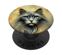 Gatto carino come arte colorata e astratta PopSockets PopGrip Adesivo