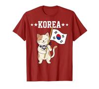 Gatto Carino con Bandiera della Corea del Sud Maglietta