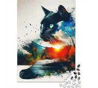 Gatto carino Jigsaw Puzzle Impossibili 1000 Pezzi Decorazione Per La Casa. Rilassamento E Intelligence Per Adulti E Ragazzi Da 14 Anni 1000pcs (75x50cm)