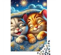 Gatto carino Jigsaw Puzzle Impossibili 1000 Pezzi Decorazione Per La Casa. Rilassamento E Intelligence Per Adulti E Bambini Da 12 Anni 1000pcs (75x50cm)