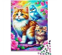 Gatto carino Jigsaw Puzzle Impossibili 1000 Pezzi Decorazione Per La Casa. Rilassamento E Intelligence Per Adulti E Ragazzi Da 14 Anni 1000pcs (75x50cm)