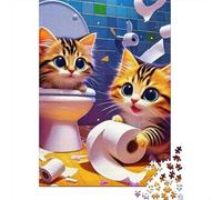 Gatto carino Jigsaw Puzzle Impossibili 1000Pcs Decorazione Per La Casa. Rilassamento E Intelligence Per Adulti E Ragazzi Da 14 Anni 1000pcs (75x50cm)