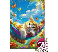 Gatto carino Jigsaw Puzzle Impossible 1000 Pezzi Decorazione Per La Casa. Rilassamento E Intelligence Per Adulti E Ragazzi Da 14 Anni 1000pcs (75x50cm)