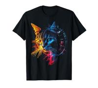 Gatto carino pittura arte amante degli animali Opera d'arte astratta gatto Maglietta