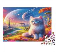 Gatto carino Puzzle 1000 Pezzi Adulti In cartone Resistente, Un Set Di Puzzle A Rompicapo Per Brain Training Puzzle, Ideale Per Arredo Parete, Enigma Del Regalo Di Natale 52x38cm/1000pcs