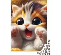 Gatto carino Puzzle Impossibili 1000 Pezzi Decorazione Per La Casa. Rilassamento E Intelligence Per Adulti E Bambini Da 12 Anni 1000pcs (75x50cm)